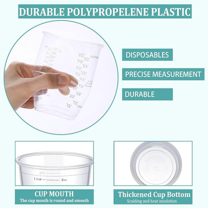 Taeku Measuring Cups Plastic, 8 oz Disposable Clear Epoxy Cups - Image 3
