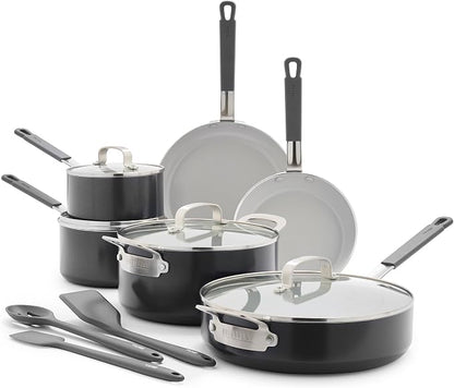 GreenPan x Bobby Flay 13 Piece Nonstick Cookware Pots and Pans Set, PFAS-Free by GreenPan
