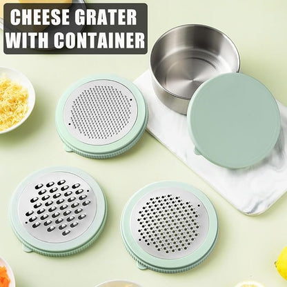 Cheese Grater with Container & Lid, Handheld Grater Bowl - Image 2