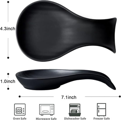 Hasense Porcelain Spoon Rest for Stove Top, 7 Inch Spoon Holder for Ladle - Image 3