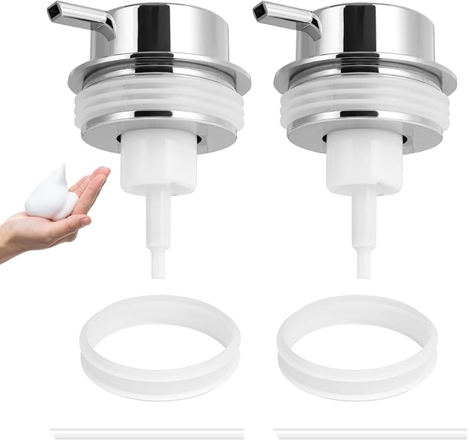 Foam Soap Dispenser Pump 2pcsHead Replacement Spare Plastic Pump Bathroom Countertop