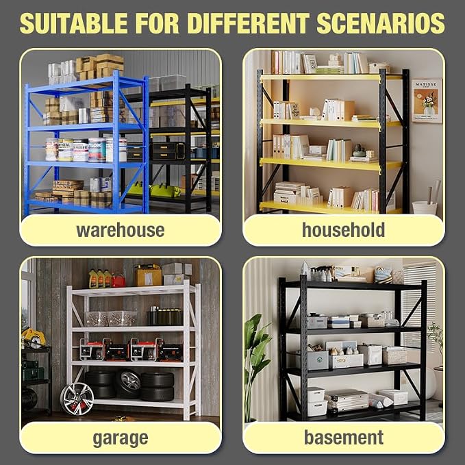 Storage Shelves Heavy Duty, Metal Garage Shelving Units, 4 Tier Storage Rack - Image 6