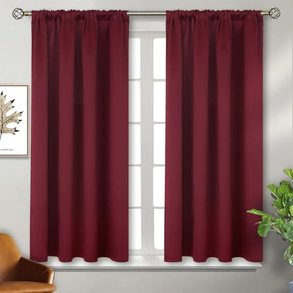 BGment Short Burgundy Blackout Curtains 45 Inches Length - Image 6