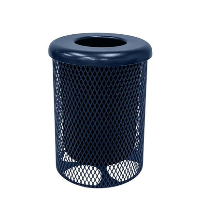 COATEDOUTDOORFURNITURE RFT-TXTDBL Heavy Duty 32 Gallon Round Trash Receptacle by CoatedOutdoorFurniture