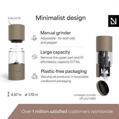LARS NYSØM Salt and Pepper Grinder Set, Manual Salt and Pepper Mills - Image 4