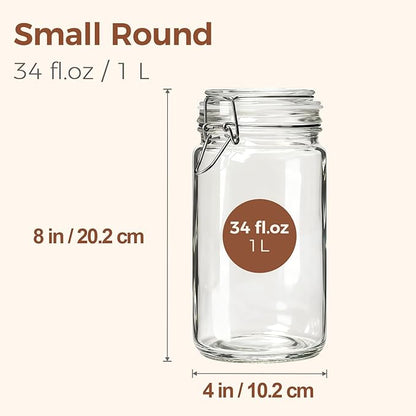 ComSaf 1 Quart Glass Jars with Airtight Lids, Straight-Sided Canisters - Image 2