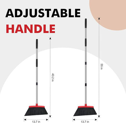 NACENA Heavy Duty Broom, 55 Inch Long Handle Outdoor Large Angle Brooms - Image 2