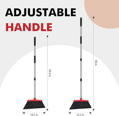 NACENA Heavy Duty Broom, 55 Inch Long Handle Outdoor Large Angle Brooms - Image 2