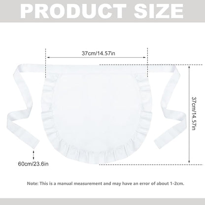 2Pcs Kids White Waist Apron Half Apron Puffy Tight Costume Kitchen Party Favors - Image 2