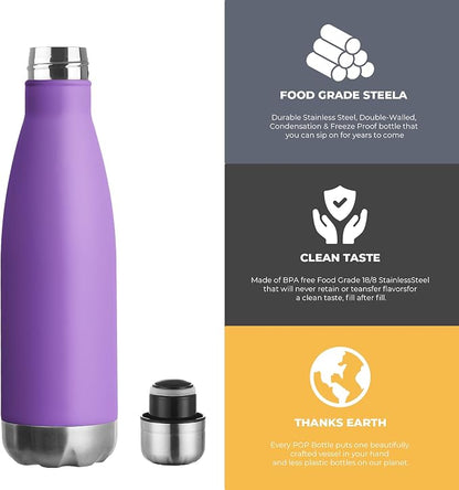 MEWAY 17oz Sport Water Bottle 8 Pack Vacuum Insulated Stainless Steel - Image 3
