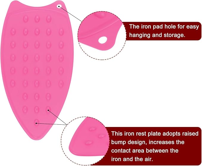 HARFINGTON 2pcs Silicone Iron Rest Pad, Fuchsia/Blue - Image 4