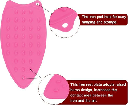 HARFINGTON 2pcs Silicone Iron Rest Pad, Fuchsia/Blue - Image 4