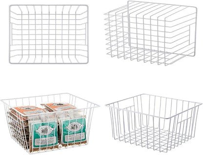 Freezer Baskets Storage Organizer, Refrigerator Metal Wire Basket bins - Image 3