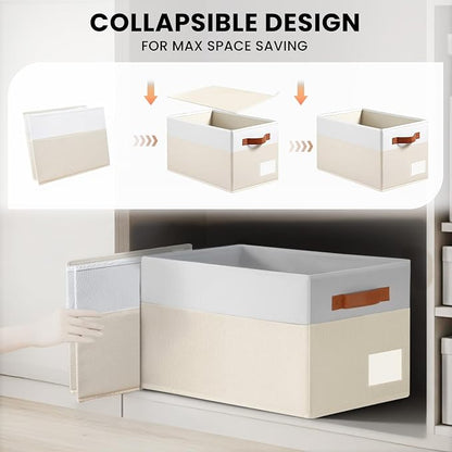 4 Pack Large Closet Storage Baskets - Image 7