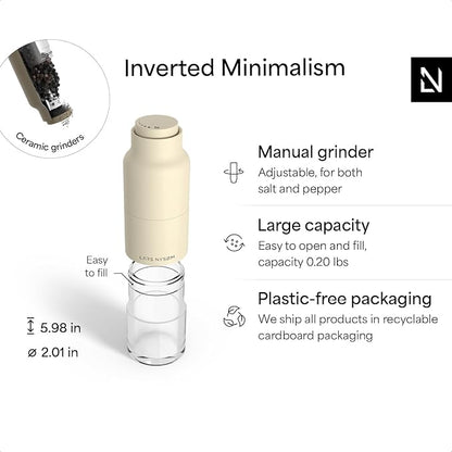 LARS NYSØM Salt and Pepper Grinder Set, Stainless Steel Manual Salt and Pepper - Image 4