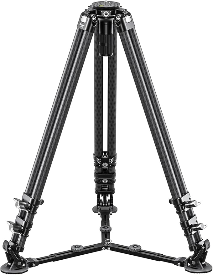 Leofoto LVC-253C+BV-20 Video Tripod, Twin Leg, Integrated Bowl, Leveling Base with Handle, 3 Leg Sections, Fluid Head Set, Lever Release Clamp