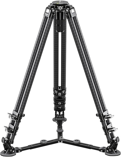Leofoto LVC-253C+BV-20 Video Tripod, Twin Leg, Integrated Bowl, Leveling Base with Handle, 3 Leg Sections, Fluid Head Set, Lever Release Clamp