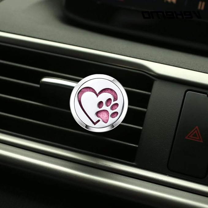 Love Dog Essential Oil Car Diffuser Vent Clips Air Freshener Car Accessories for Women Mother's Birthday Gifts with 10 Refill Pad