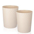UUJOLY Plastic Small Trash Can Wastebasket, Garbage Container Basket for Bathrooms, Laundry Room, Kitchens, Offices, Kids Rooms, Dorms, (Beige, 1.8 Gallon/2 Pack)