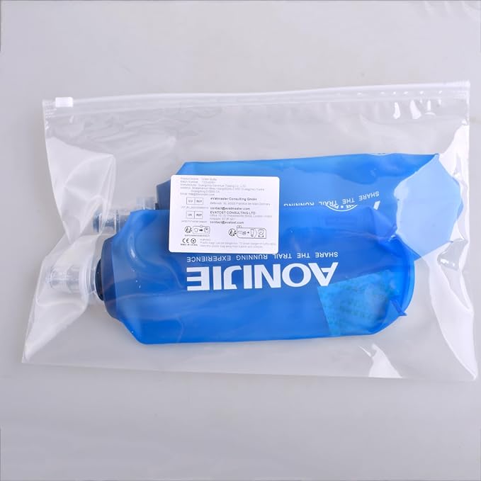 TRIWONDER TPU Soft Folding Water Bottles BPA-Free Collapsible Flask for Hydration Pack - Ideal for Running Hiking Cycling Climbing (500ml/16.9oz - Pack of 2)