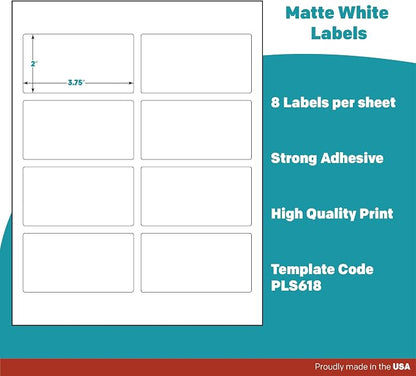 Premium Label Supply White Sticker Mailing Labels – 3.75" x 2" – Laser/Inkjet - Image 4