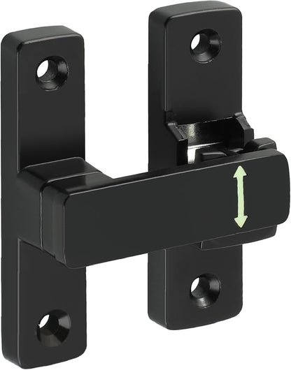 90/180 Degree Flip Latch Gate Latch, Heavy Duty Black Safety Door Lock Enhanced by Mooche