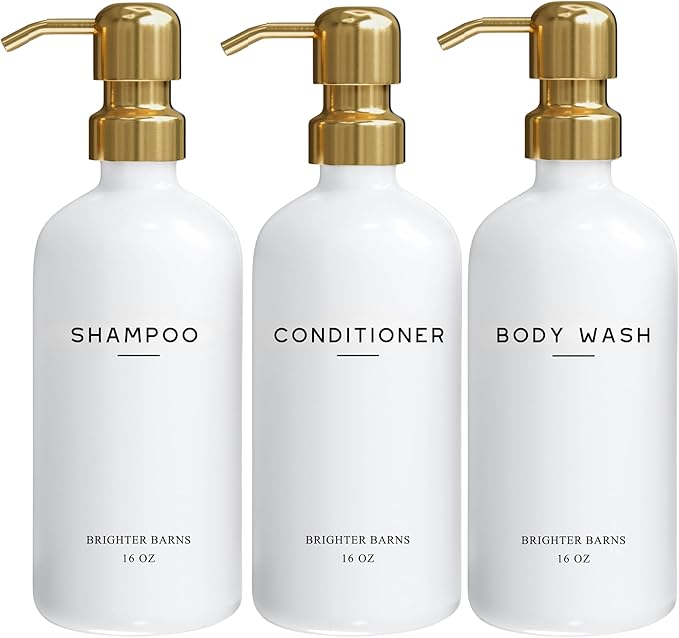 Luxury Shampoo and Conditioner Dispenser Set by Brighter Barns by BrighterBarns