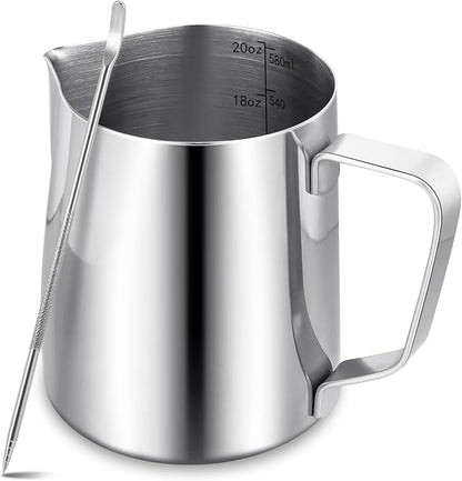 Milk Frothing Pitcher, Milk Steaming Frother Cup, Barista Cappuccino Latte Art by LifHap