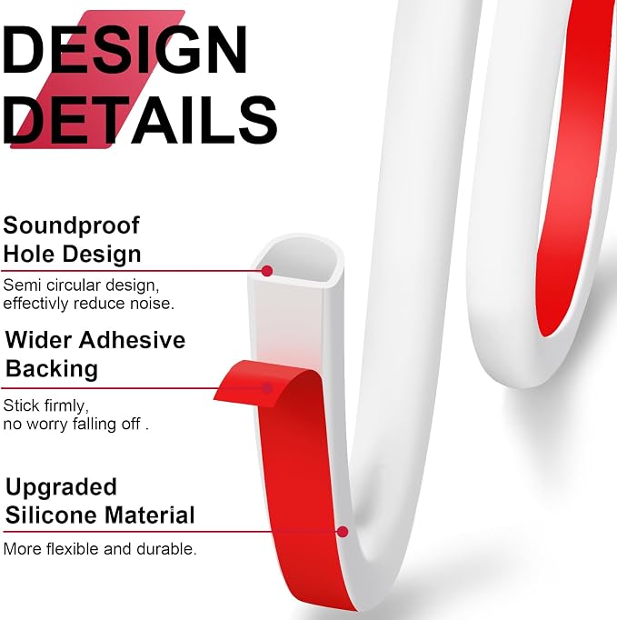【New Upgrade】 Silicone Door Weather Stripping Door Seal Strip, 19.7 Feet - Image 2