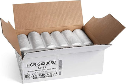 Aluf Plastics - 12-16 Gallon Clear Trash Bags - 24" x 33"- 8 Micron Equivalent - Image 2