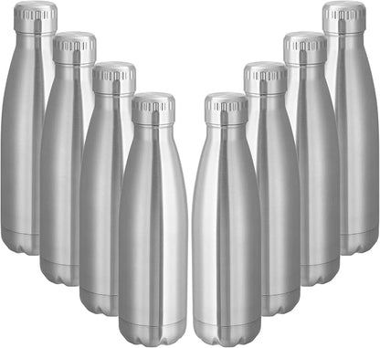 VEGOND 17oz Stainless Steel Water Bottles Bulk, Reusable Metal Sports Water by VEGOND