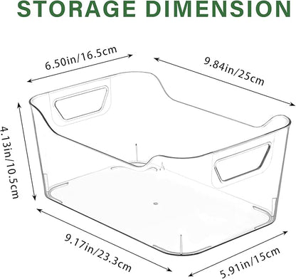 12 Pack Clear Plastic Storage Bins, Pantry Organizers and Storage, Plastic - Image 4