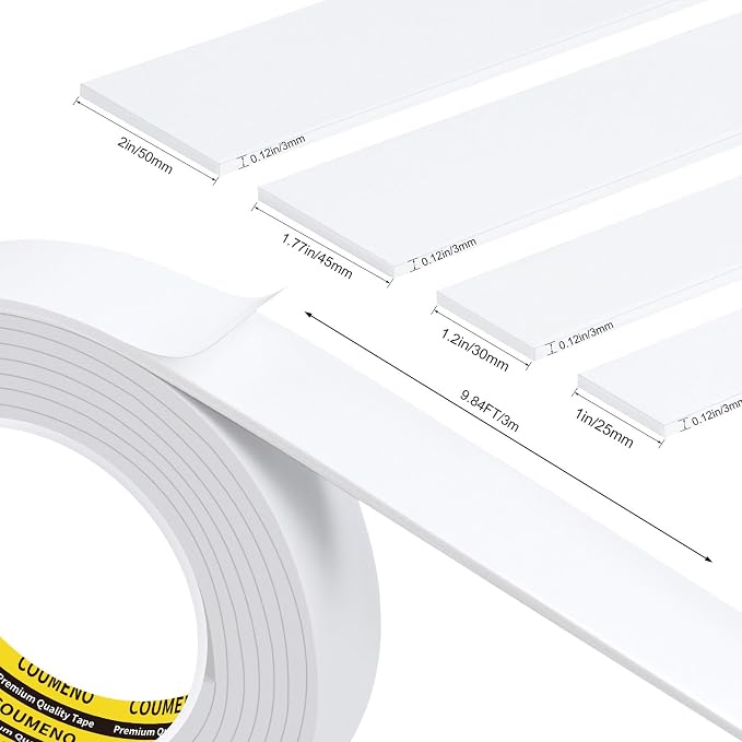 Single-Sided Adhesive White Foam Tape, 1inX9.84FT Single-Sided Sealing Foam pad - Image 2