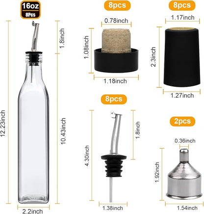 Salzesfalls 8 Pack 17oz Olive Oil Dispenser Bottle, Oil Dispenser - Image 2