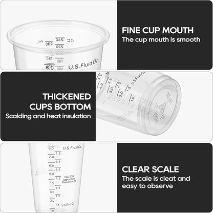 Turbo Bee Plastic Measuring Cups 8OZ, 100 PACK Disposable Mixing Cups - Image 5