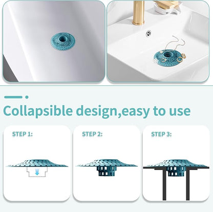 Shower Hair Drain Catcher, Silicone Bathtub Drain Hair Catcher Strainer - Image 4