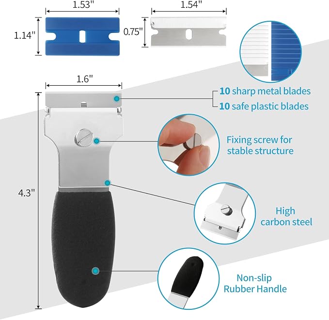 2 Pack Razor Blade Scraper, - Image 2