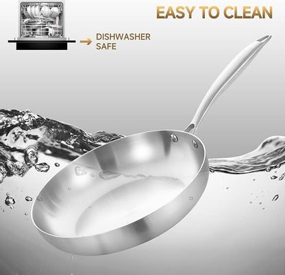 LOLYKITCH 8 Inch Tri-ply Stainless Steel Frying Pan - Image 8