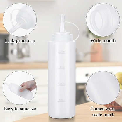 Condiment Squeeze Bottles Ketchup Dispenser, 4 Pack 8oz Squeeze Bottles - Image 3