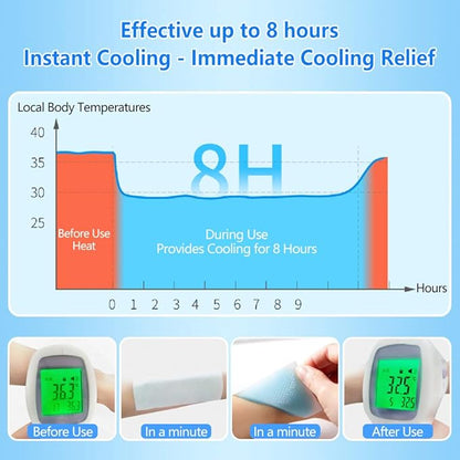 10 Sheets EasYeah Kids Cooling Patches for Fever Discomfort & Pain Relief, Cooling Relief Fever Reducer, Soothe Headache Pain, Pack of 10