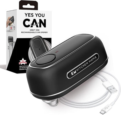 Kitchen Mama Orbit One Rechargeable Electric Can Opener: Hands-free, USB-C by KitchenMama