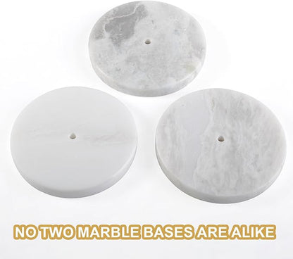Koville African Genuine Marble Paper Towel Holder Countertop, Metal Rod 6" - Image 6