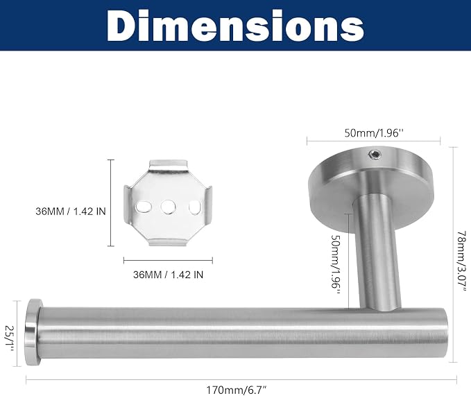 NearMoon Bathroom Toilet Paper Holder, Premium SUS304 Stainless Steel Rustproof - Image 6