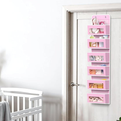 Simple Houseware 6 Clear Window Pocket Over Closet Door Storage Hanging - Image 6