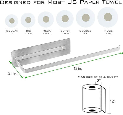 Magnetic Paper Towel Holder, Stainless Steel Paper Towel Holder 12” x 3” - Image 6
