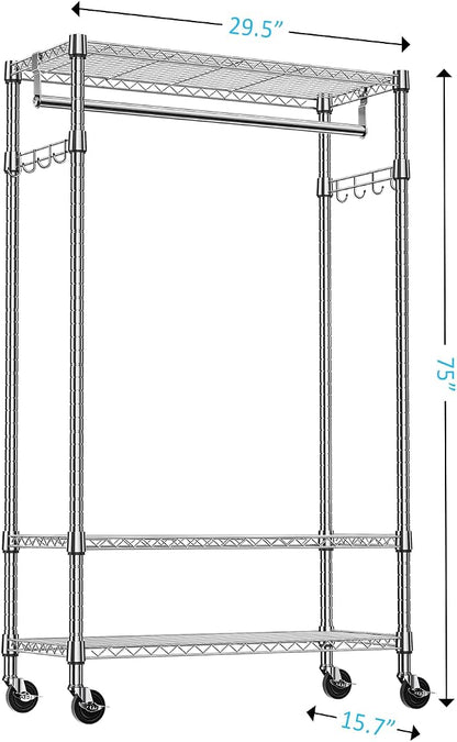 IZEUK Heavy Duty Rolling Garment Rack - Image 2