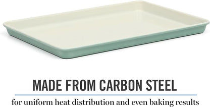 Martha Stewart Gallen 15 x 10 Inch Nonstick Carbon Steel Cookie Sheet – Teal - Image 4