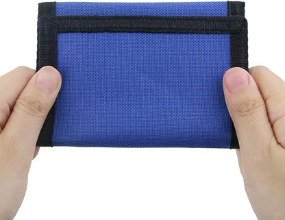 NEICY RFID Blocking Canvas Wallet for Men and Women - Camo Trifold Outdoor Sports Wallets with Magic Sticker for Teen Kids (Blue Set)