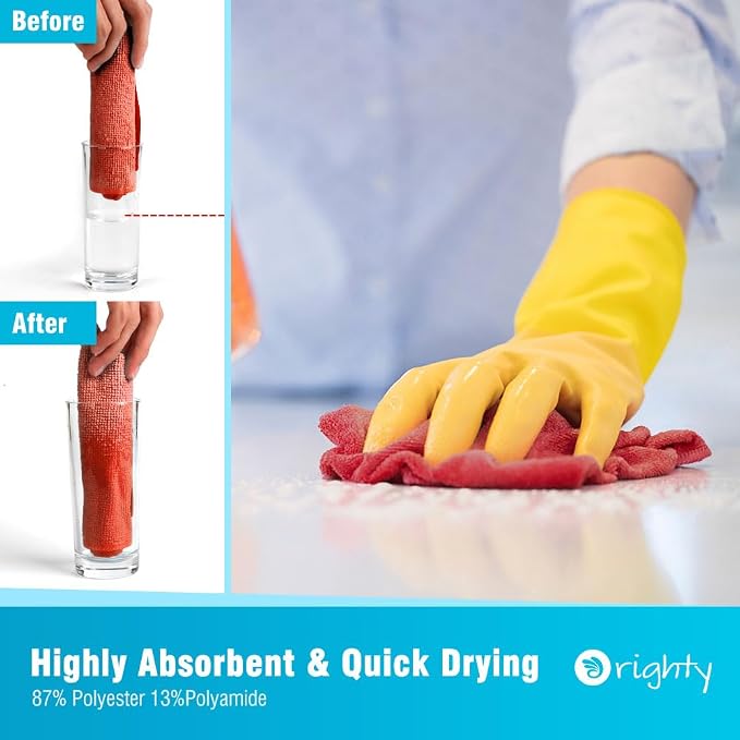 Orighty Cleaning Cloths Bulk, 150 Pack Shop Rags Reusable, Microfiber Cleaning - Image 3