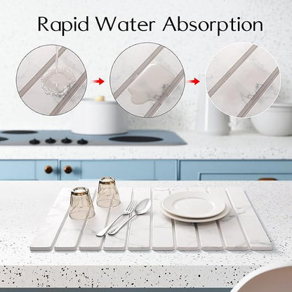 Dish Drying Mats, Large 24x16 Inch Diatomaceous Earth Drying Mat / - Image 4